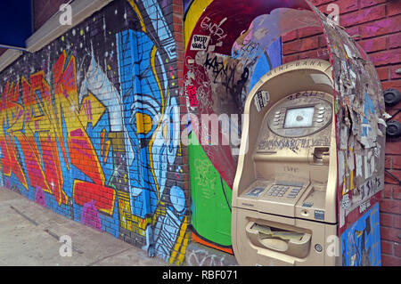Money and Art, ATM at East 7th Street, East Village, Manhattan, New York, NY, USA