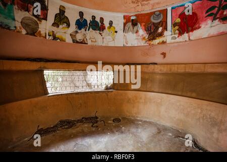Royal Python Temple (Temple des pythons) in Ouidah, Benin, Africa. Stock Photo