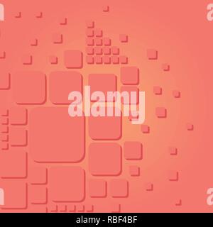 Creative vector collage with a lot of frames in Living Coral color. Stock Vector