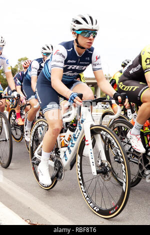 Women s cycling Team Trek Segafredo being introduced to the crowd