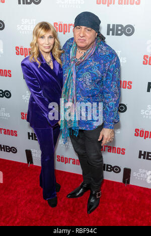 New York, NY - January 9, 2019: Maureen Van Zandt and Steven Van Zandt attend The Sopranos 20th Anniversary screening and discussion at SVA Theater Stock Photo