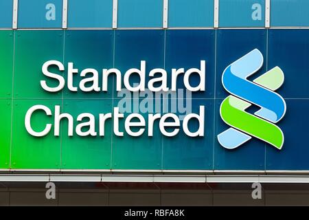 Hong Kong, China. 22nd Oct, 2014. A Standard Chartered Bank logo seen in Hong Kong. Credit: Daniel Fung/SOPA Images/ZUMA Wire/Alamy Live News Stock Photo