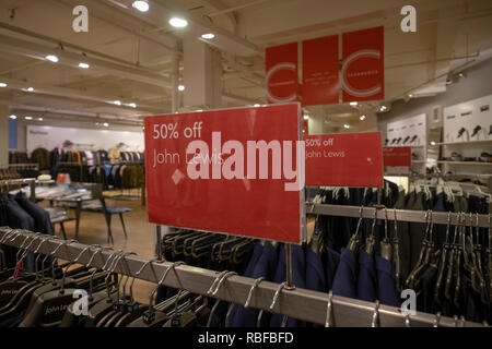 John Lewis store in Norwich today after reporting Xmas sales figures Stock Photo