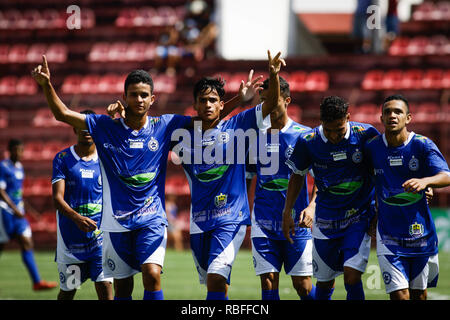 Osasco, Brazil. 10th Jan, 2019. Game valid for the São Paulo Junior Football Cup between &ade Setembrombro (MS) and Parnahyba (PI) held at Estádio ProfProfessor José Liberatti in Osasco, São Paulo, on the afternoon of Thursday (10). Credit: Aloisio Mauricio/FotoArena/Alamy Live News Stock Photo