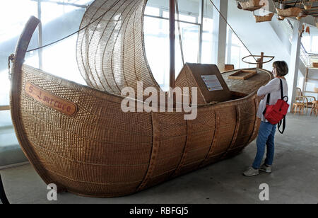 20 November 2018, Portugal, Funchal/Camacha: A fenced ship is for sale at the Estalagem Relgio basketry in Camacha on the Portuguese island of Madeira. Photo: Holger Hollemann/dpa Stock Photo