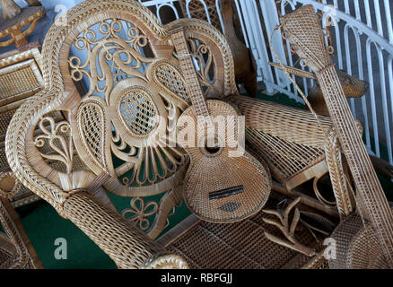 20 November 2018, Portugal, Funchal/Camacha: Wickerwork is for sale at the Estalagem Relgio basket weaving mill in Camacha on the Portuguese island of Madeira. Photo: Holger Hollemann/dpa Stock Photo