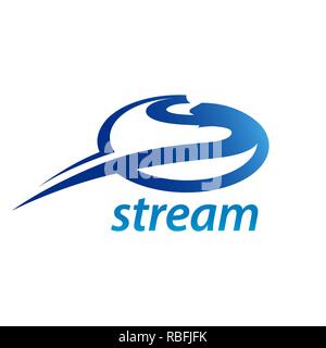 Stream circle initial letter S logo concept design template idea Stock Vector