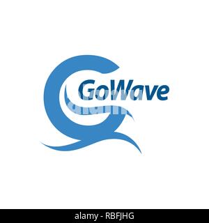 Go Wave. Initial letter G logo concept design template idea Stock Vector