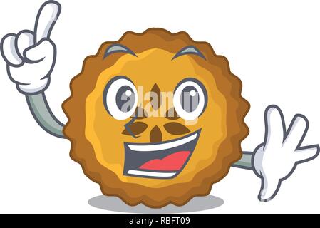 Finger apple pie isolated in the mascot Stock Vector