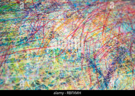 Multicolored art pastel background texture. Child drawing Stock Photo