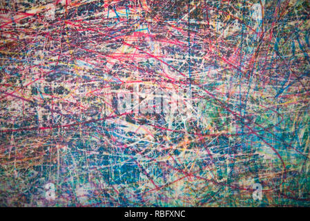 Multicolored art pastel background texture. Child drawing Stock Photo