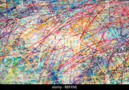 Multicolored art pastel background texture. Child drawing Stock Photo