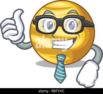 Businessman planet ray venus above sky cartoon Stock Vector