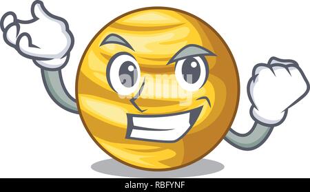 Successful planet ray venus above sky cartoon Stock Vector