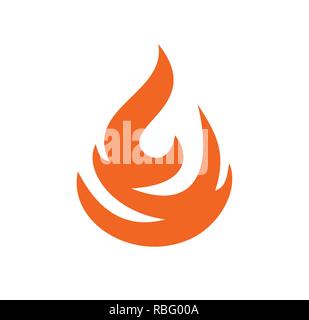 Flame orange icon on white background for graphic and web design, Modern simple vector sign. Internet concept. Trendy symbol for website design web button or mobile app. Stock Vector