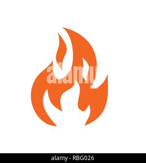 Flame orange icon on white background for graphic and web design, Modern simple vector sign. Internet concept. Trendy symbol for website design web button or mobile app. Stock Vector