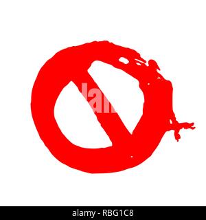 Vector stop sign grunge icon. Red warning vector illustration. Stock Vector