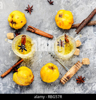 Apple cider with fresh apples on rustic background.Refreshing apple cider Stock Photo