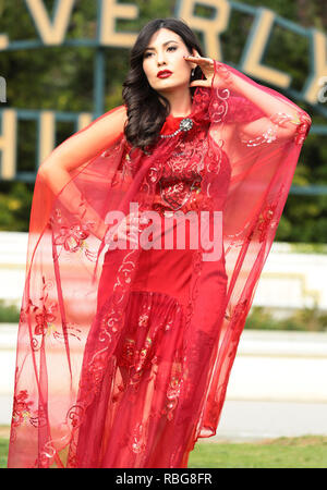 Celeste Thorson and Ninfa Nikki Perez pose during a photoshoot in Los