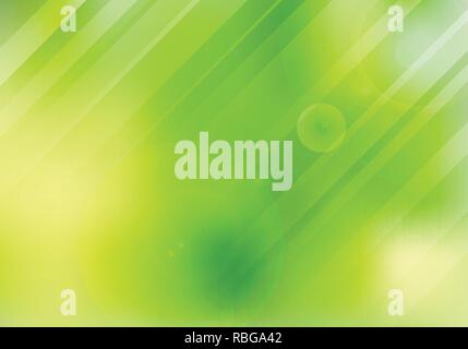 Abstract green nature blurred background with lens flare and lighting. Vector illustration Stock Vector