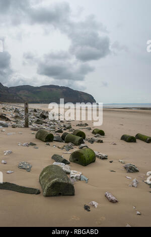 Sandy beach at Conwy Morfa on the coast of North Wales. Stock Photo