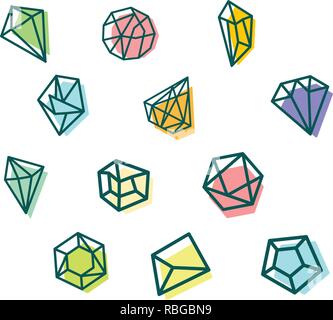 stone, diamond, gem creative logo template, icon isolated elements vector illustration Stock Vector