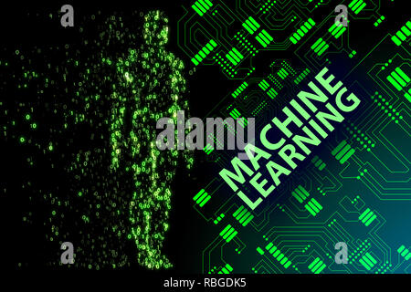 Machine learning concept - 3d rendering Stock Photo