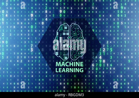 Machine learning concept - 3d rendering Stock Photo