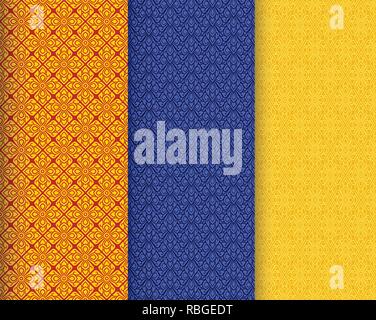 Seamless Thai silk texture with pattern, vector art Stock Vector