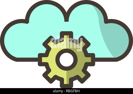 Vector Cloud Settings Icon Stock Vector