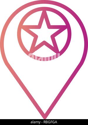 Vector Starred Location Icon Stock Vector