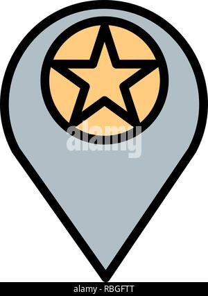 Vector Starred Location Icon Stock Vector