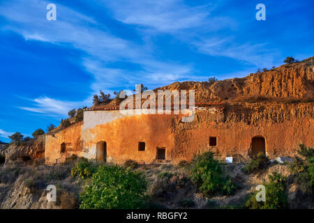 Guadix cave houses in Granada Spain at Andalusia Stock Photo