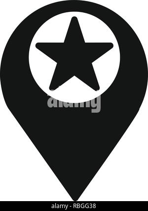 Vector Starred Location Icon Stock Vector