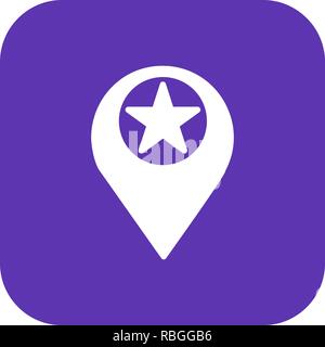Vector Starred Location Icon Stock Vector