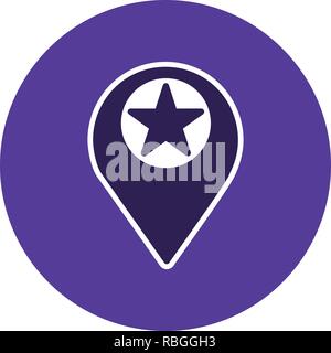 Vector Starred Location Icon Stock Vector