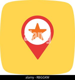 Vector Starred Location Icon Stock Vector