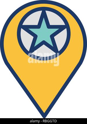 Vector Starred Location Icon Stock Vector