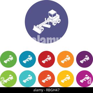 Grader icons set vector color Stock Vector