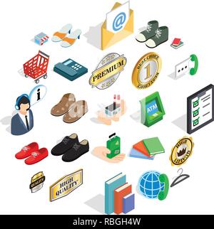 Impresario icons set, isometric style Stock Vector