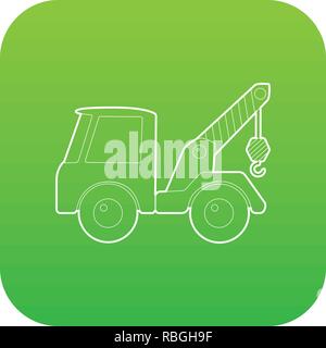 Car towing truck icon green vector Stock Vector
