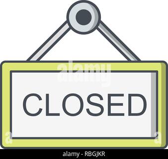 Vector Closed Sign Icon Stock Vector