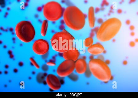 Illustration of red blood cells (erythrocytes) in motion Stock Photo ...