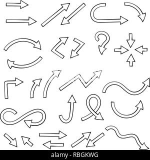 Outline arrows. Set of icons Stock Vector