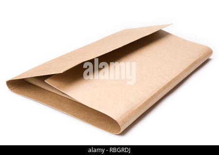 Cardboard book mailer on white background. Stock Photo