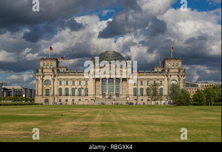 Berlin, Germany - built in 1894 and home of the German parliament, the Reichstag building is one of the most recognaizable landmarks in Berlin Stock Photo