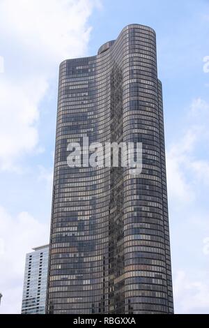 CHICAGO, USA - JUNE 26, 2013: Lake Point Tower in Chicago. It is 197m tall (645 ft) and is the shortest building in the world to contain 70 floors. Stock Photo