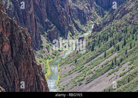 Black Canyon of the Gunnison National Park in Colorado, USA. 600 meters deep gorge. Stock Photo