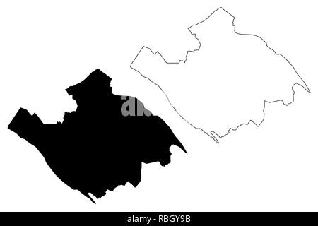 Vinh Long Province (Socialist Republic of Vietnam, Subdivisions of Vietnam) map vector illustration, scribble sketch Tinh Vinh Long map Stock Vector