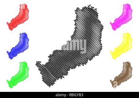 Misiones (Region of Argentina, Argentine Republic, Provinces of Argentina) map vector illustration, scribble sketch Misiones Province map Stock Vector